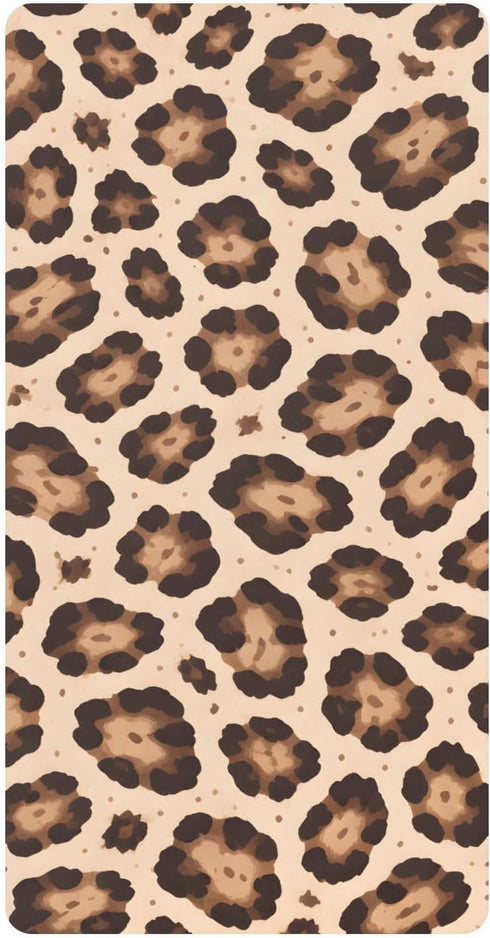 CZXW Wild Leopard Pattern Crib Sheets Fitted 52" x 28" Natural Cotton Soft