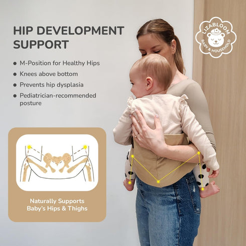 LizaBloom 1544 lbs Baby Sling Carrier, Toddler Carrier with Adjustable Padded Shoulder Straps, Non-Slip Support