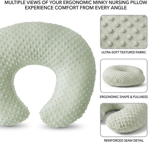 OMYS Nursing Pillow, Breastfeeding Pillows with Removable Cover for Mom with Breathable Filling, Ergonomic Baby Feeding