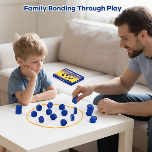 2 Bameca Magnetic Chess Game with Full-Size Stones, Magnet Game with String, for Family & Party & Travel & Camping