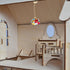 3.93X1.25X1.25 Inch Uonlytech Mini Adornment Dollhouse Ceiling Light Battery Operated Miniature Hanging Led Lamp