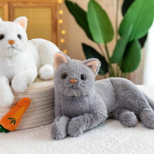 Toddmomy Plush Stuffed Cat Doll Toy, Adorable Grey Cat Stuffed Animal, Cartoon Cat Doll for Kids Home Decor and Sofa