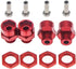 12mm to 17mm Wheel Hex Hub Adapter Extension for 1/10 RC Car, Upgrade 1/8 Tires, Red