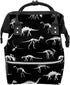 Black And White Dinosaur Skeleton Diaper Bag Travel Backpack Large Capacity Multi-Function