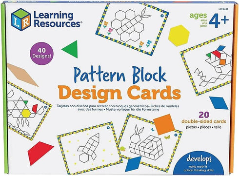Learning Resources Pattern Block Design Cards - Color Recognition STEM Toy for Ages 4+