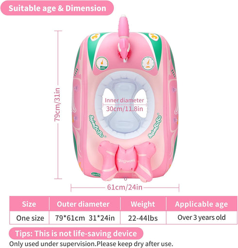 Inflatable Toddler Pool Float with Seat - Airplane Design for Kids