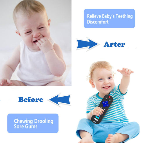 Silicone Teething Toys for Babies - Remote Control Shape Silicone Teethers, Cute Chew Toys for Boys and Girls, BPA Free