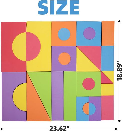 Set, 30) Large Building Foam Blocks for Toddlers, EVA Stacking Foam Building Blocks Toy Non-Toxic, Washable, Early