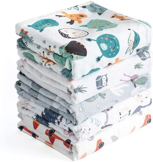 Unisex Lightweight Super Soft Plush Minky Baby Blanket, 30x40, Newborn Receiving CAT Blanket with Dotted Backing