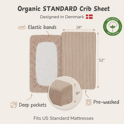 28" 52" Crib Sheets Organic Cotton Muslin Fitted Crib Sheet Standard Size for Baby Boy and Baby Girl x Ultra-Soft