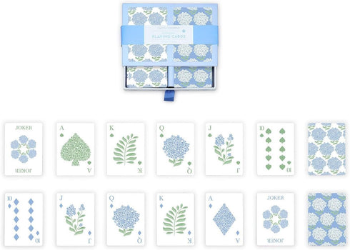 Two's Company Hydrangea Double Deck Textured Playing Cards - Gift Box with 2 Colorways, 52 Cards Each