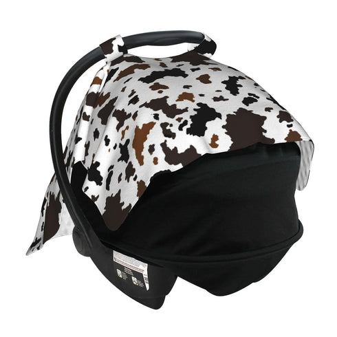 Yobvec Western Cow Print Baby Car Seat Canopy Cover Multi Use Nursing Cover for Mom Nursing Covers Newborn Cow Print