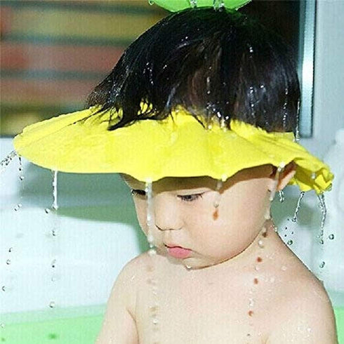 Baby Safe Shampoo Shower Cap Hat - Soft Bathing Protection Wash Hair Shield for Kids (Pink)