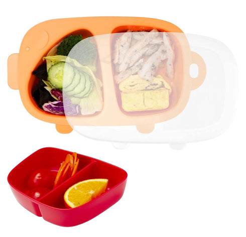 Kids Divided Plate, 3 PCS (Plate with Lid and Inner Dish), Toddler Dishes Tableware, Dishwasher-Safe Baby Feeding