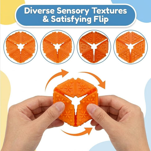 Sensory Fidget Toys for Kids Adults: Textures Sensory Flip Cube, Stress Fidgets Toys for Teen with Anxiety Autism ADHD