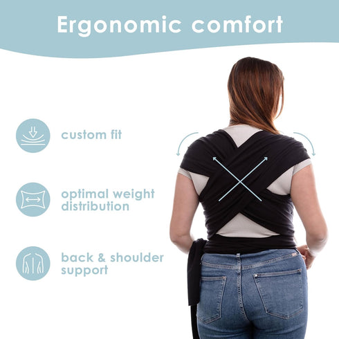 7-35 lbs Sleepy Wrap Stretchy Ergonomic Baby Carrier Sling for Newborns to Toddlers - Hands-Free Lightweight Baby Wrap