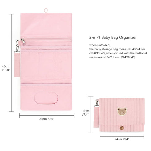 Quilted Baby Wipes and Diaper Bag Quilted Wipe Pouch Cute Diaper Bag Portable Hanging Wet Wipes Bag for Stroller (Teddy