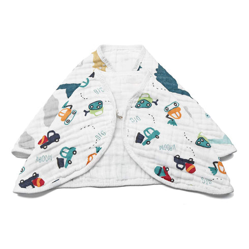 ShoppeWatch 2-Pack 100% 6 BB22 Muslin Burp Cloths Baby Burping Bibs Large Cotton Layers Absorbent Cloth Spit Up Dribble