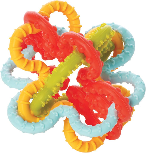 Manhattan Toy Textured Silicone Baby Teether Toy - Squiggle Loops by