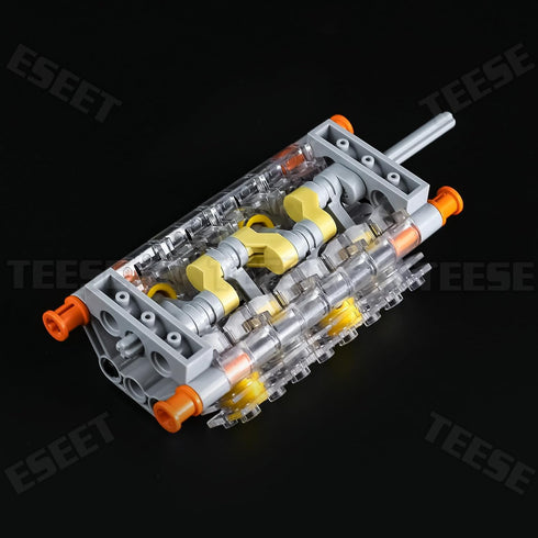 TEESE 55pcs Crankshaft-Engine-Accessories-Kit with Connecting-Rod-Cylinder-Head, Compatible with Technic-Parts for MOC