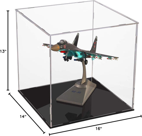 A+ DESIGN (16x13x14in; 40x33x35 cm) Clear Acrylic Display Case Assemble Collectibles Box Alternative Glass Case