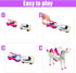 WIESSOC 2 Collision Transforming Unicorn Car Toy, Magnetic Cars Transform into Unicorn Toys for Kids Toddler Fun