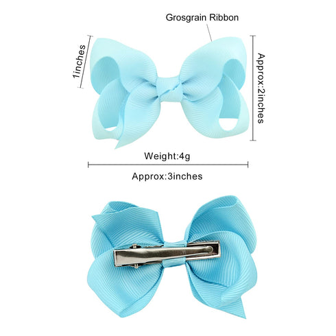 40PCS 3Inch Hair Bows for Girls, Grosgrain Ribbon Toddler Hair Accessories with Alligator Clips for Kids