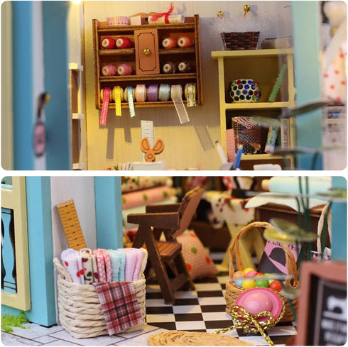 DIY Miniature Dollhouse Kit, Mini House Making Kit with Furnitures and Light, Tiny House Kit to Build for Adults, Hobby