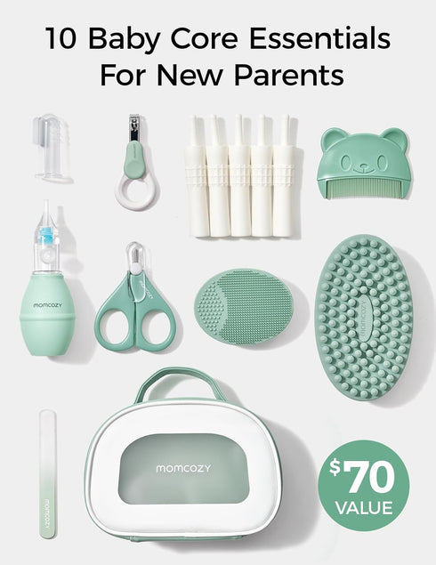 Momcozy Core Baby Kit, Baby Shower & Registry Essential Kit for Grooming&Health&Cleansing Care, Includes Nail File
