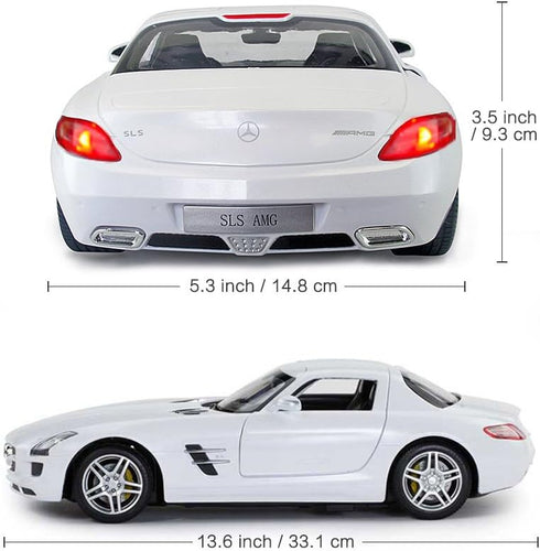 RASTAR Benz Remote Control Car 1:14 RC Mercedes Benz SLS AMG Model Toy for Kids, Open Doors by Manual - White 2.4GHz
