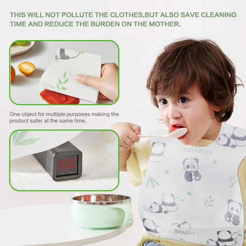 30/60Pcs Individually Packaged Baby Disposable Bibs, Soft, Leak Proof, Suitable for Traveling