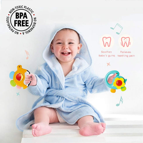 Baby Rattles Set - Teether, Shaker, and Musical Toy Set for 3-12 Month Infants, Early Educational Gifts