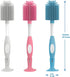 Set 3-Pack Dr. Brown's Silicone Cleaning Brush with Bottle, Spout, and Straw Brush, + Soft Touch No Scratch Baby Bottle