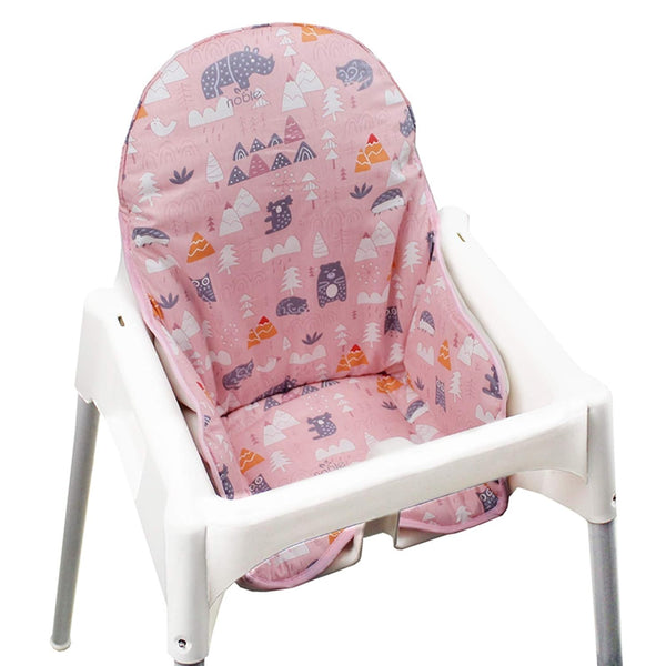ZARPMA Cotton Seat Covers for IKEA Antilop Highchair, Foldable Baby Highchair Cover, Pink Forest