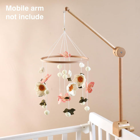 JolyRolyPal Baby Crib Mobile for Boys and Girls, Floral Mobile for Crib, Butterfly and Flower Nursery Decor, Crib