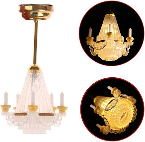LUOZZY Mini LED Chandelier for Dollhouses - Dollhouse Lighting