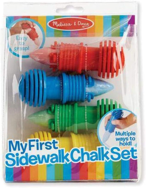 Melissa & Doug My First Sidewalk Chalk Set, 4 Chalk Sticks & Holders
