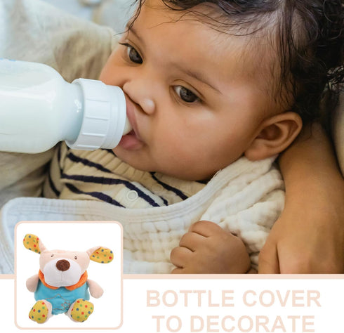 Cute Stuffed Animal Milk Bottle Holder Sleeve for Infants