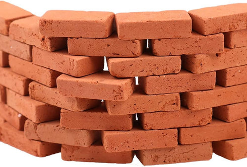 200 Pcs Miniature Bricks, 1/16 Mini Red Brick Stone, Premium Clay Bricks for Dollhouse Decoration and Handmade Craft