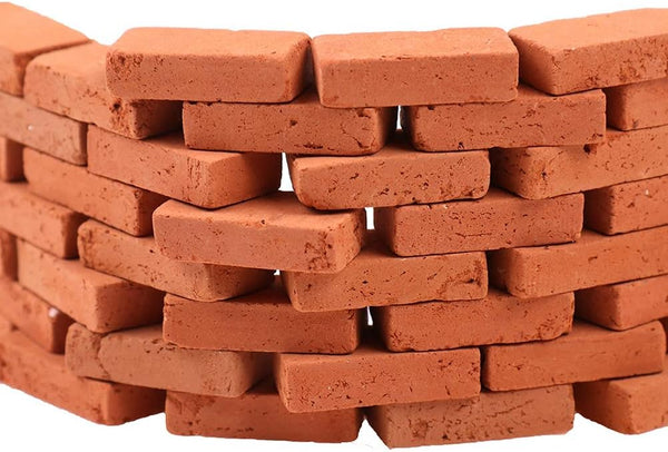200 Pcs Miniature Bricks, 1/16 Mini Red Brick Stone, Premium Clay Bricks for Dollhouse Decoration and Handmade Craft