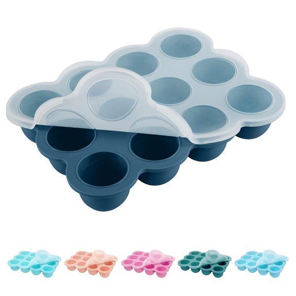 Baby Food Storage Container - 12 x 1.5OZ Silicone Baby Food Freezer Tray with Silicone Lid for Homemade Baby Food,