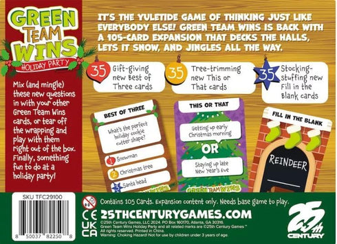 25th 3 12 10+ Century Games Green Team Wins Holiday Party - Strategy Board Game - for to Players and Ages
