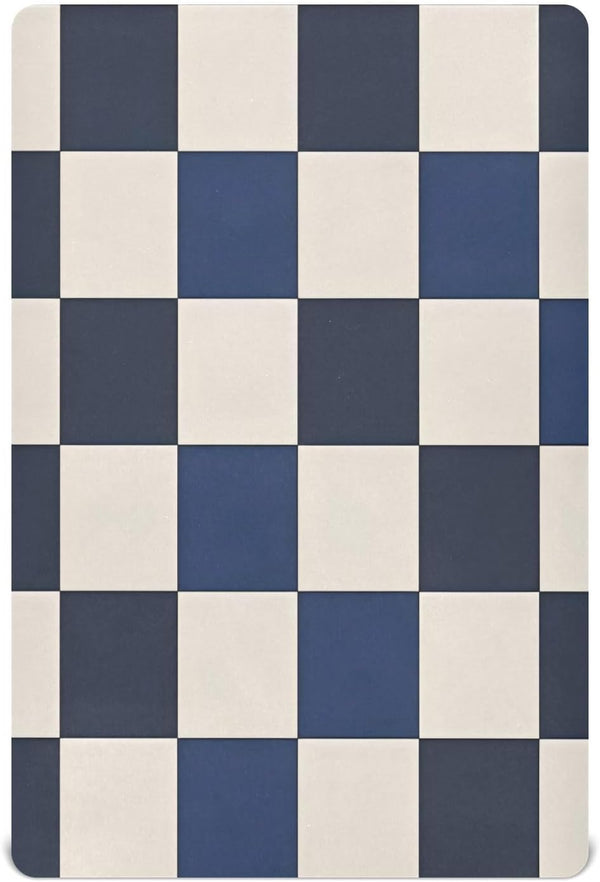 miaozhen Blue Black White Checkered Crib Fitted Sheets Essentials for Crib Mattress 52''x28''