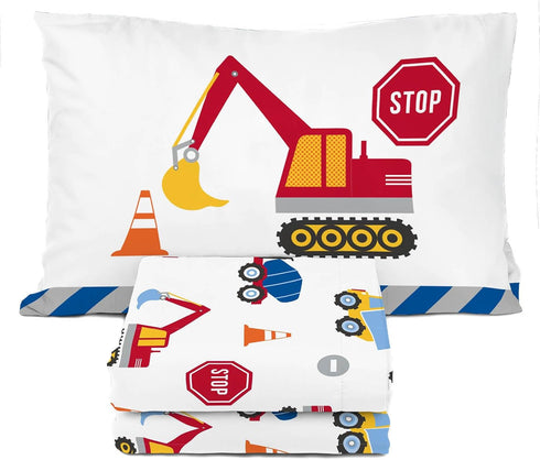 Sunny Side Up Construction Zone Toddler Sheet Set - 3 Piece Toddler