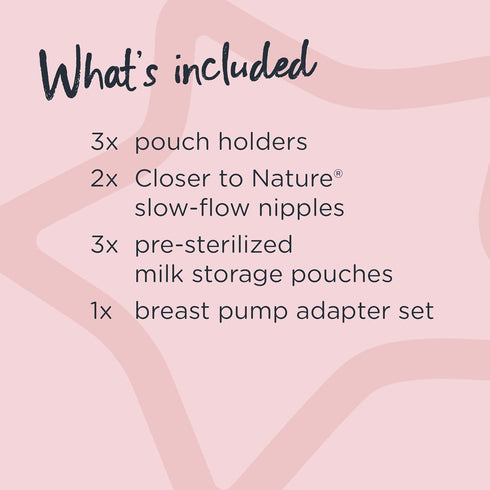 Tommee Tippee Breast Milk Starter Set - Compatible with All Leading Breast Pumps, Includes Nipples & Pouches