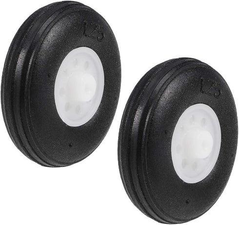 uxcell Tire and Wheel Sets for RC Airplane, PU Sponge Tire with Plastic Hub, 1.25" 2pcs