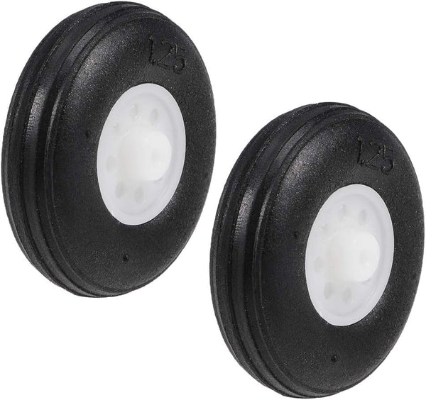 uxcell Tire and Wheel Sets for RC Airplane, PU Sponge Tire with Plastic Hub, 1.25" 2pcs