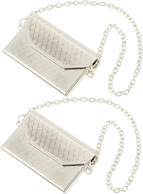 Toyvian 2pcs Miniature Metal Handbag Dollhouse Accessories, Doll Handbags for Bjd Dolls, Ladies Wallet
