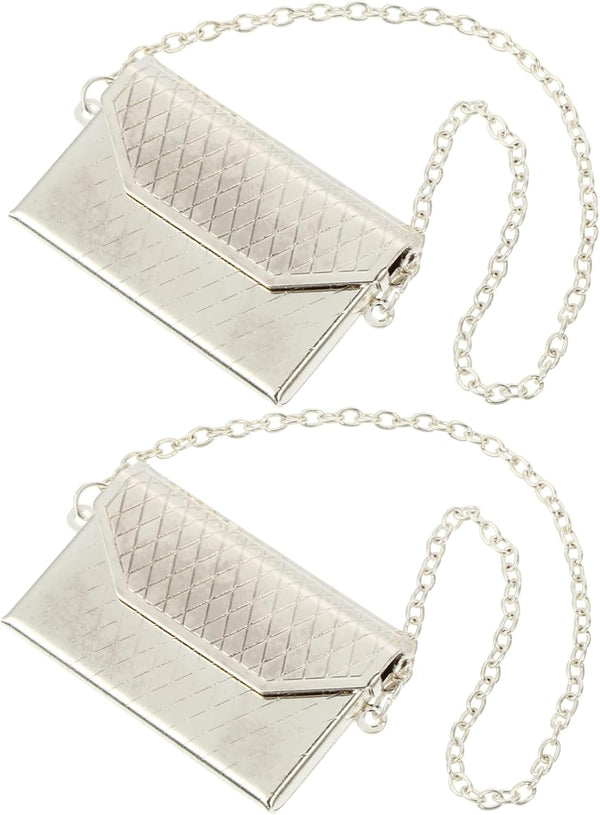 Toyvian 2pcs Miniature Metal Handbag Dollhouse Accessories, Doll Handbags for Bjd Dolls, Ladies Wallet