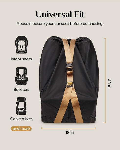 100% Breakproof Car Seat Travel Bag for Airplane, Comfortable Backpack Cover for Air Travel, Sturdy Baby Carseat